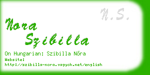 nora szibilla business card