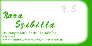 nora szibilla business card